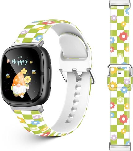 Christmas Fall Watch Band Compatible with Fitbit Versa 4 /Versa 3 /Sense 2 /Sense, Silicone Xmas Snowman Santa Holiday Theme Replacement Smartwatch Wristband strap for Women Men Girl in Kuwait