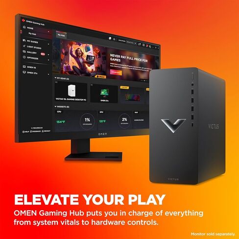 كمبيوتر HP Victus 15L i7 RTX 4060 Ultimate Gaming Desktop، Intel i7-14700F، GeForce RTX 4060، ذاكرة الوصول العشوائي 64 جيجابايت، 4 تيرابايت SSD، RJ-45، DisplayPort، Wi-Fi 6، Windows 11 Home، حزمة سوداء مع Adata 512 SSD خارجي in Kuwait