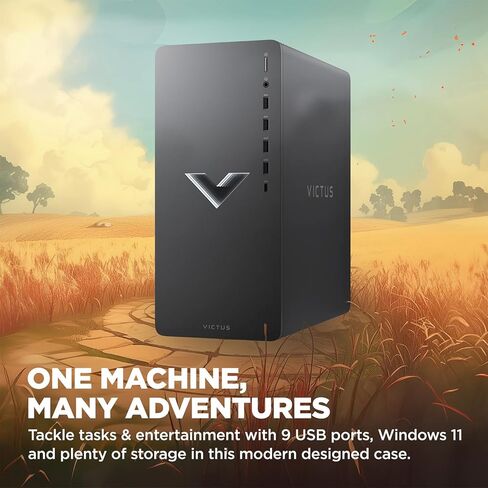 كمبيوتر HP Victus 15L i7 RTX 4060 Ultimate Gaming Desktop، Intel i7-14700F، GeForce RTX 4060، ذاكرة الوصول العشوائي 64 جيجابايت، 4 تيرابايت SSD، RJ-45، DisplayPort، Wi-Fi 6، Windows 11 Home، حزمة سوداء مع Adata 512 SSD خارجي in Kuwait
