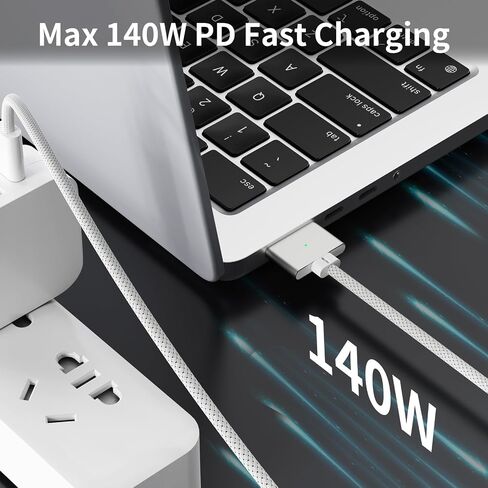 140W USB-C to Magnetic 3 Cable Compatible with Magsafe Charging Cable for 14" 16" MacBook Pro 2024 M3 Pro & Max, MacBook Air 2022 M2, MacBook Pro 2023 M2 Pro & Max - 6.6ft in Saudi Arabia