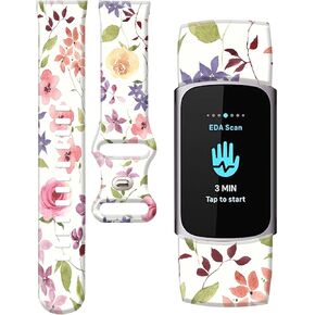 Compatible with Charge 6/Charge 5 WatchBands for Women Men,Elastic Adjustable Wristbands,Breathable Sport Band Soft Health Tracker
