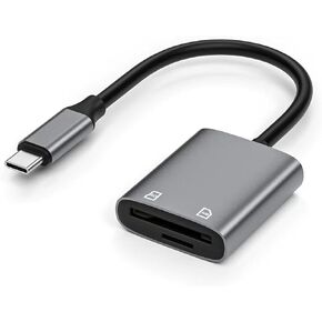 SD Card Reader for iPhone/iPad Lightning, Support Huawei NM Nano Memory Card, Lightning to SD Card Reader, 2-in-1 Compatible with iPhone 14/13/12/11 (NM Nano Memory Card), NOT for Nano SIM Cards