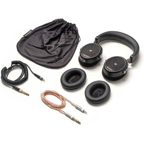 Saramonic Professional Wired Studio Headphones with Coiled Cable, Flexible Straight Cable, Velvet Earpads, Leather Earpads, 1/4" Adapter, & Carry Pouch