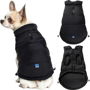 Lowrider Puffer Coat XL- Warm, Waterproof, Windproof, Reflective, Insulated Dog Coat, Rain Jacket, and Vest Jacket for Small and Medium Dogs in Cold Weather, Made with Soft and Breathable Fabric