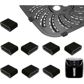 8PCS Air Fryer Silicone Rubber Feet for PowerXL Vortex Pro 8QT Air Fryers, Premium Air Fryer Rubber Bumpers Rubber Tabs Pieces Tips Pads Spacers Legs Stops Stoppers for 8QT PowerXL Air Fryer
