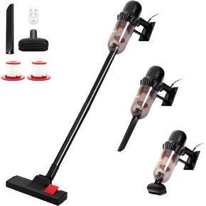 EFSHEER Corded Vacuum Cleaner 17000KPa Lightweight Stick Vacuum with Handheld 3-in-1, 600W Powerful Suction Vacuum Cleaner Portable with HEPA Filters, for Multi-Surfaces Blue