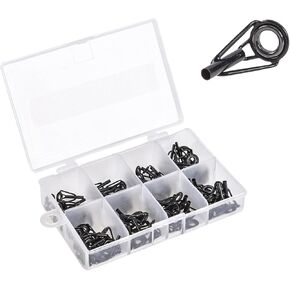 Fishing Rod Tips Fishing Pole Eyelets Repair Kit Lightweight Rod Tip Repair Kit Wear Resistant Ceramic Ring Durable Guide Replacement Stainless Steel Ceramic Guides Ring(80pcs)