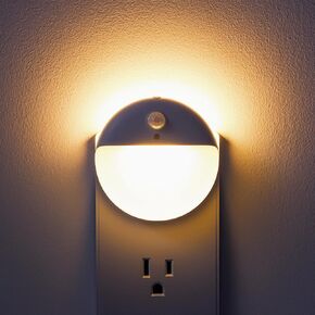 2 Pack Plug in Night Light with 3 Lighting Ways, Stepless Dimming, Light Sensor, Red LED Nightlight for Bathroom, Hallway, Stairs, Bedroom, Kitchen