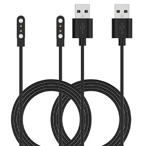 RuenTech Compatible with Togala P99/Jugeman P99/Motast P99/CASCHO P98/QCOQ P98 Smart Watch Charger, 3.3FT Replacement Charging Cable for P99 P98 Smart Watch Charger (Black&Black)