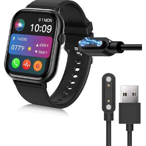 Compatible with RUWGT Smart Watch Charger, Magnetic USB Replacement Charger Compatible for RUWGT G44 Smart Watch (2 Pack-Black+Black, Compatible for RUWGT G44)