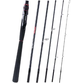 Spinning Fishing Rods, 7.9ft Ultralight Portable Fishing Rod, 6 Piece Fishing Rod with Extra Tip Section, Travel Bass Fishing Rods for Saltwater Freshwater