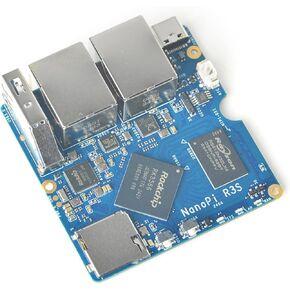 FriendlyElec NanoPi R3S Mini Router OpenWRT, 2GB LPDDR4X RAM 32GB eMMC, with Dual-Gbps Ethernet for Smart Home Office Gateway IoT NAS Applications, Support Debian Ubuntu OS (2+32GB with Metal Case)