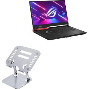 BoxWave Stand and Mount Compatible with ASUS ROG Strix G15 (G513) - Executive VersaView Laptop Stand, Ergonomic Adjustable Metallic Laptop Stand - Metallic Silver