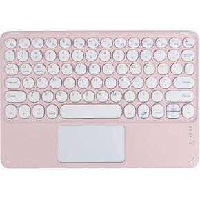 Bluetooth Keyboard,10-inch Wireless Bluetooth Keyboard with Touchpad for iPad Ultra-Slim Small Portable Rechargeable Keyboard with Trackpad for iPad iPhone Tablet Android Phone PC Computer Mac(Pink)