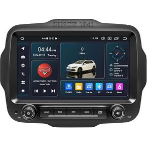 Car Radio Stereo for Jeep Renegade 2015 2016 2017 2018 2019 2020, Android 14 GPS Navigation 9" HD IPS QLED 720 * 1280P Screen Built-in Autoplay Carplay 4G LTE Bluetooth5.0 DSP SWC 8-core 4+64GB
