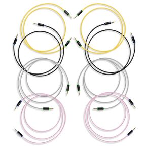 كابلات تصحيح MyVolts Candycords Halo LED مكونة من 8 حزم، مقبس أحادي صغير مستقيم إلى مقبس أحادي صغير مستقيم، 2x15 سم أصفر، 2x30 سم وردي، 2x50 سم أخضر و2x80 سم أرجواني