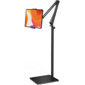 Tablet Floor Stand with Heavy Duty Base(4.2LB),Overhead Bed Phone Stand Angle Height Adjustable Tablet Holder Bed,Phone Stand for iPad/iPhoneX/iPad Pro or Other 4.7~12.9 in Screen Devices