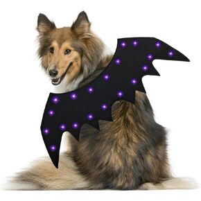 Dog Bat Costume Light Up Bat Wings Halloween Pet Costumes Cat Bat Wings Cosplay Outfit Funny Party Clothes Cool Apparel for Medium Large Dogs Puppy Holiday Costume Accessories (Medium, Dog Bat Wings)