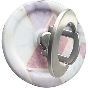 Magnetic Phone Ring Holder 360°Rotation Foldable Magnet Cell Phone Grip Finger Ring Kickstand for Magsafe Compatible with iPhone 15 14 13 12 Pro Max fits MagSafe Accessories (Pink Marble)