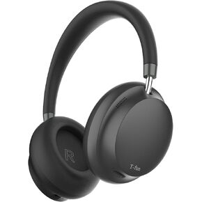 T-fun NC45 Active Noise Cancelling Headphones, Wireless Over Ear Bluetooth Headphones with Microphone, 55H Playtime, Hi-Res Audio, Deep Bass, Low Latency, Bluetooth 5.3 ANC Headphones for Travel Home