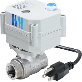 1" DN25 110-230VAC Normally Closed CF8/Stainless Steel 304 Manual Override Motorized Electrical Ball Valve With U.S. Plug