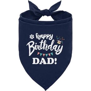 Happy Birthday Dad Dog Bandana, Dad's Gift Dog Bandana, Pet Scarf Accessories, Printed Dog Bandanas Gift for Dog Birthday Party, Dog Bandana Gift for Small Medium Dog (D64)