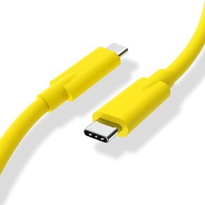 USB C to USB C 3.1 Gen 2 Cable with 100W PD,10Gbps Data Transfer 5A Fast Charging Type C to C Cord Compatible with Smartphone, Tablet, Laptop - Yellow, 3.3Ft