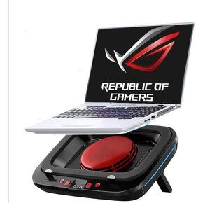gaming laptop cooling pad for ROG m18 m16 Zephyrus Strix (Scar) G16 G18 G14 G15 G17 TUF series 18 17 16 15 14 inch laptop, laptop cooler with powerful turbo cooling fan, 6 RGB lights height adjustable
