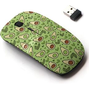 2.4G Wireless Mouse with Cute Pattern Design for All Laptops and Desktops with Nano Receiver - Green Avocado Kitchen