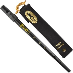 Black Clarke Sweetone D Traditional Irish Tin Penny Whistle & Soft Black Whistle Pouch