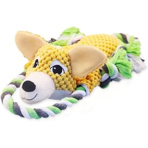 Squeaky Dog Toys Large Dog, Plush Dog Toy for Aggressive Chewers Dog Toys with Crinkle Paper and Squeaker Tug of War Dog Toys