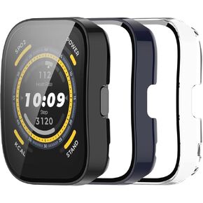 Screen Protector Case Compatible for Amazfit Bip 5 Smart Watch, Full Coverage Shockproof Thin Bumper Case with Screen Protector Case Cover for Amazfit Bip5 Smartwatch (3 Pack B)