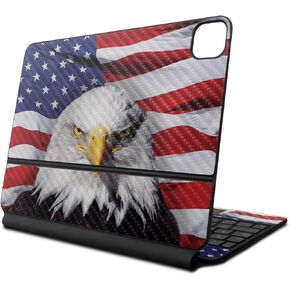 Carbon Fiber Skin Compatible with Apple Magic Keyboard for iPad Pro 13‑inch (M4) 2024 - America Strong - Premium 3M Vinyl Protective Decal Cover - Easy to Apply | Crafted in The USA by MightySkins