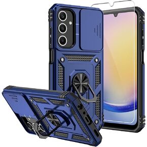 for Samsung Galaxy A25 5G Phone Case,Galaxy A25 5G Case,with Screen Protectors and Camera Cover,[Military Grade] 16ft.Drop Tested Cover with Magnetic Kickstand Protective Case for Samsung A25 5G, Blue