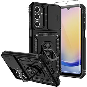 for Samsung Galaxy A25 5G Phone Case,Galaxy A25 5G Case,with Screen Protectors and Camera Cover,[Military Grade] 16ft.Drop Tested Cover with Magnetic Kickstand Protective Case for Samsung A25 5G, Blue
