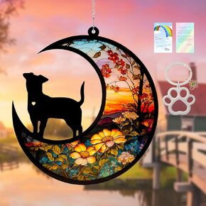 Dog Memorial Suncatcher,Pet Sympathy Gifts,Dog Memorial Gifts for Loss of Dog,Personalized Dog Ornaments with Name Date for Pet Lovers
