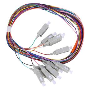 Multimode Pigtail, Ceramic Core Fiber Pigtail Cable, Multimode Carrier Class Level 12 Cores SC UPC 62.5 125 with PVC Shell, Fiber Optic Audio Cables