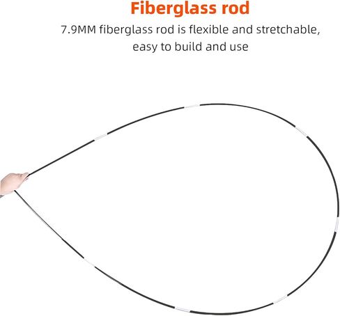 عمود خيمة VideoPUP، قضبان عمود خيمة للتخييم من الألياف الزجاجية، قضبان دعم للمأوى الشمسي في الهواء الطلق، مجموعتان 8 أقسام، تناسب خيمة 78 × 78 بوصة 3-4 أشخاص، طول العمود 157 بوصة in Kuwait