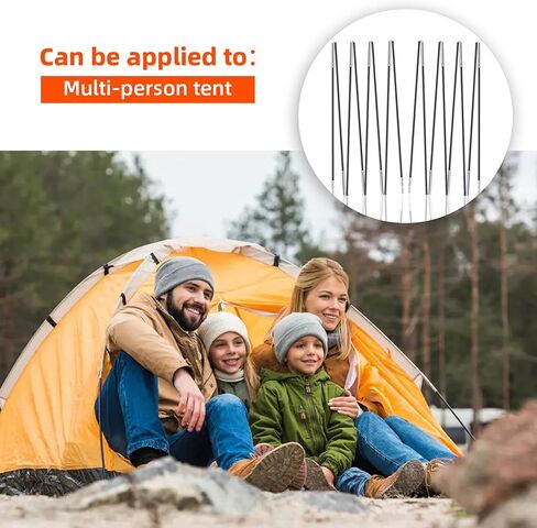 عمود خيمة VideoPUP، قضبان عمود خيمة للتخييم من الألياف الزجاجية، قضبان دعم للمأوى الشمسي في الهواء الطلق، مجموعتان 8 أقسام، تناسب خيمة 78 × 78 بوصة 3-4 أشخاص، طول العمود 157 بوصة in Kuwait