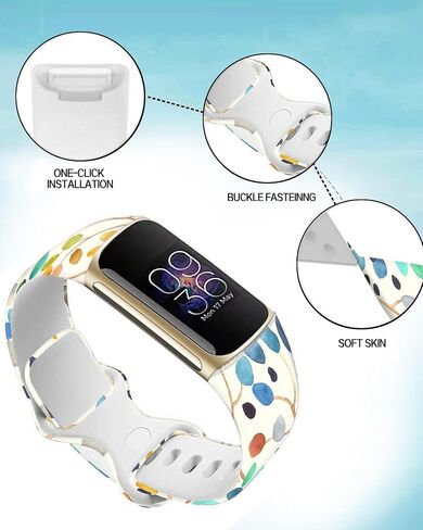 Compatible with Charge 6/Charge 5 WatchBands for Women Men,Elastic Adjustable Wristbands,Breathable Sport Band Soft Health Tracker in Saudi Arabia
