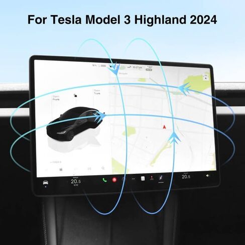 Screen Swivel Mount for Tesla Model Y 2019-2024 & Model 3 2017-2023 Left/Right 30° Up/Down 15° Rotating Four Directions Aluminium Alloy Tesla Screen Rotating Bracket in Saudi Arabia