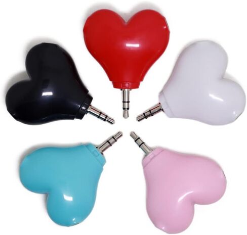 Milisten Dispenser 3. 5mm Heart Shape Headphone Splitter, 2 in 1 Stereo Audio Splitter, Portable Keychain Earphone Splitter () Universal Adapter in Saudi Arabia