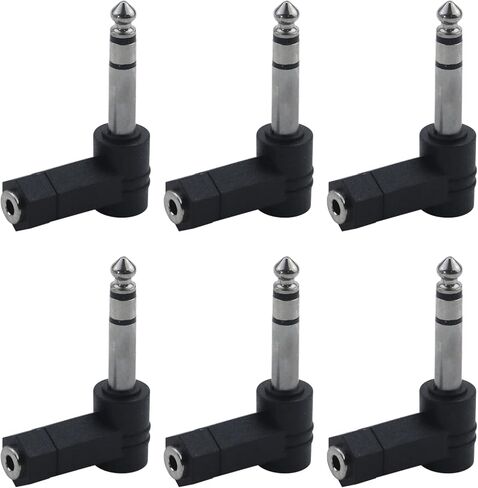 Antrader Right Angle Audio Adapters 3.5mm Stereo Female Jack to 1/4" Stereo Male Plug Headphone Audio Adapter Converter Connector 6pcs in Saudi Arabia