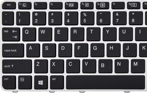 لوحة مفاتيح بديلة متوافقة مع HP EliteBook 755 G3 755 G4 850 G3 850 G4 Zbook 15U G3 مع إطار فضي بدون إضاءة خلفية ولا مؤشر in Kuwait