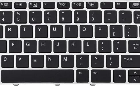 لوحة مفاتيح بديلة متوافقة مع HP EliteBook 755 G3 755 G4 850 G3 850 G4 Zbook 15U G3 مع إطار فضي بدون إضاءة خلفية ولا مؤشر in Kuwait