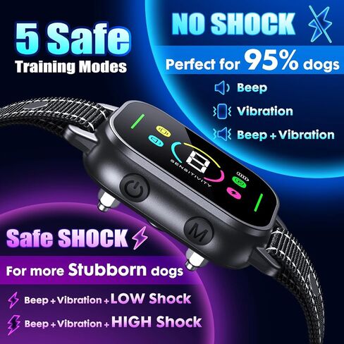 NHUJK Dog Bark Collar for Small Medium Dogs - Sliver, Silver in Saudi Arabia