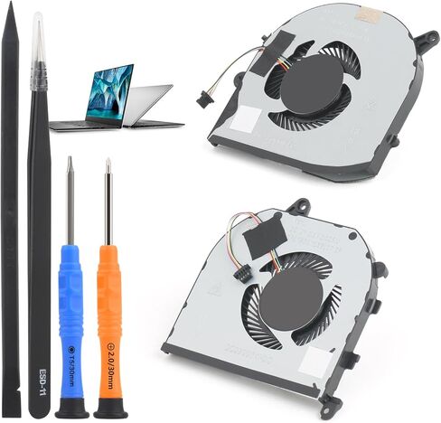 مروحة تبريد بديلة لوحدة المعالجة المركزية/وحدة معالجة الرسومات لجهاز Dell XPS 15 9570 XPS 15 7590، سلسلة Precision 5530 5540 لمروحة تبريد وحدة المعالجة المركزية/وحدة معالجة الرسومات للكمبيوتر المحمول الجديدة من Dell مع أدوات إصلاح in Kuwait
