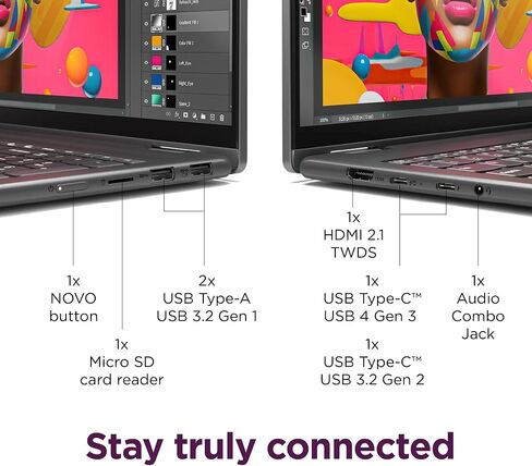 Lenovo Yoga 7 2-in-1 Laptop 2024 16" WUXGA 1920 x 1200 Touchscreen, Intel Core Ultra 5 125U, 12-core, Intel Graphics, 16GB LPDDR5, 512GB SSD, Backlit KB, Thunderbolt 4, FP, Wi-Fi 6E, Windows 10 Home in Saudi Arabia