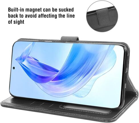 Asuwish Compatible with Honor 90 Lite Wallet Case Tempered Glass Screen Protector and Leather Flip Cover Card Holder Stand Cell Accessories Phone Cases for Honor90 Lite Women Men Brown in Saudi Arabia