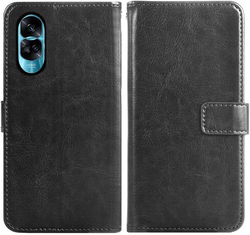 Asuwish Compatible with Honor 90 Lite Wallet Case Tempered Glass Screen Protector and Leather Flip Cover Card Holder Stand Cell Accessories Phone Cases for Honor90 Lite Women Men Brown in Saudi Arabia